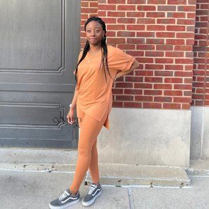 Butter Orange Shirt and Leggings Set